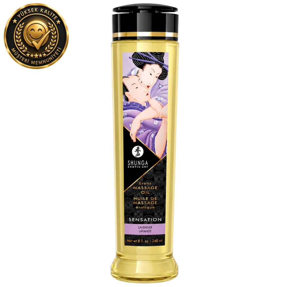 Shunga Massage Oil Sensation Lavanta Aromalı Isıtmalı Masaj Yağı 240 Ml.