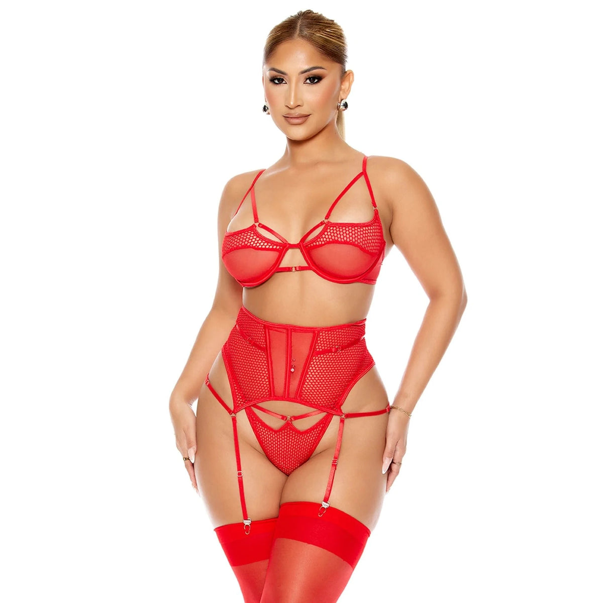 Frowzer Fantasy Wear Fantezi File Tül Kadın Jartiyer Takım
