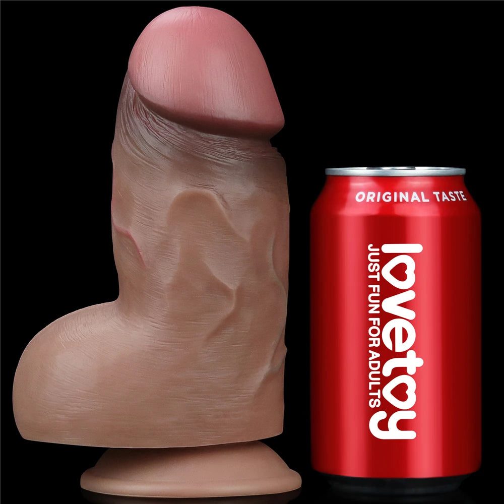 Lovetoy Dual Layered Platinum Silicone 18 Cm Gerçekci Kalın Realistik Penis
