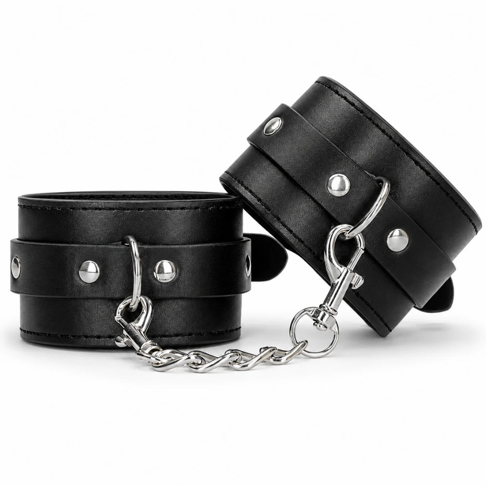 Frowzer Fetish Love Game Leather Hand Cuffs Deri Kelepçe-Siyah