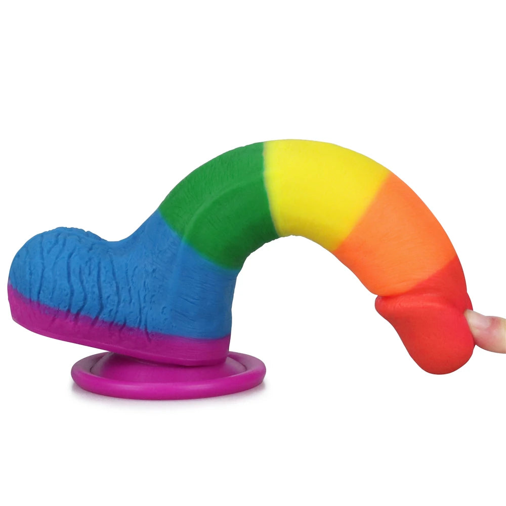 Lovetoy Prider Dildo 19.5 cm Belden Bağlamalı Renkli Realistik Penis LV410026
