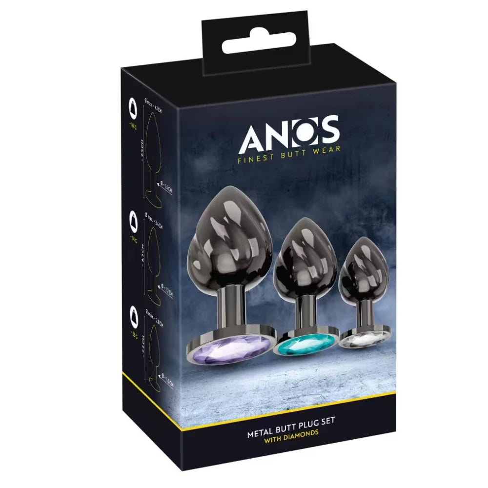 Anos Metal Butt Plug Anal Alıştırıcı Metal Plug Set