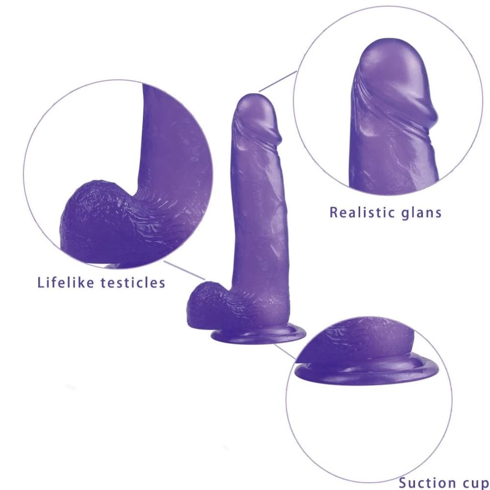 Lovetoy Jelly Studs Purple Large 20 cm Belden Bağlamalı Jel Dildo LV3100