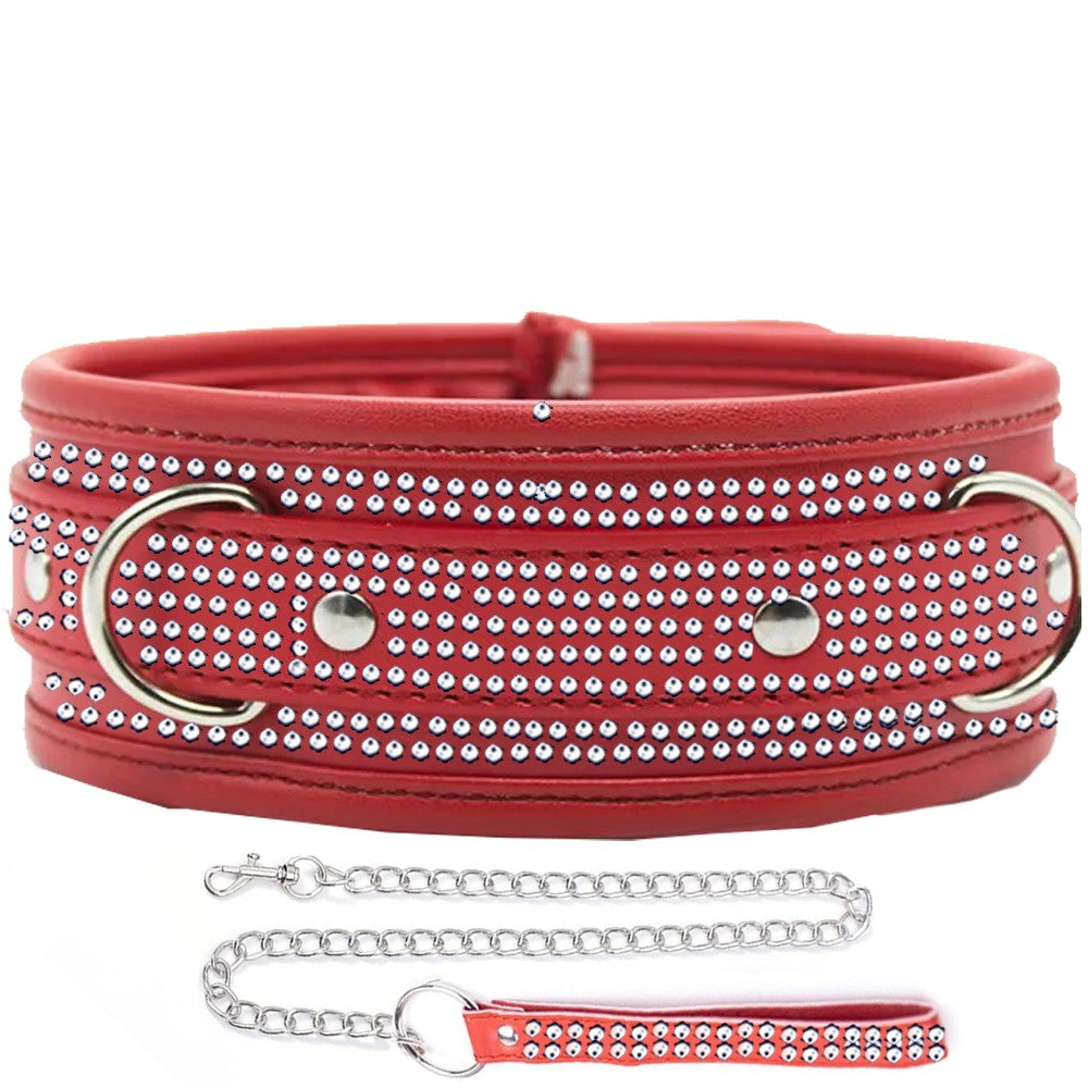 Erox Fetish Fantasy Series Diamond Collar Taşlı Fetiş Tasma-Kırmızıer