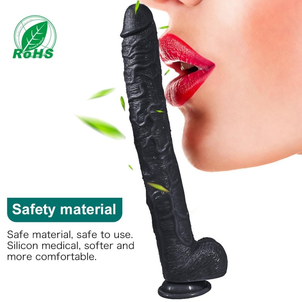 Xise Dildo Series Huoer Flexible 43 cm Realistik Büyük Penis XS-WBC10068-Black