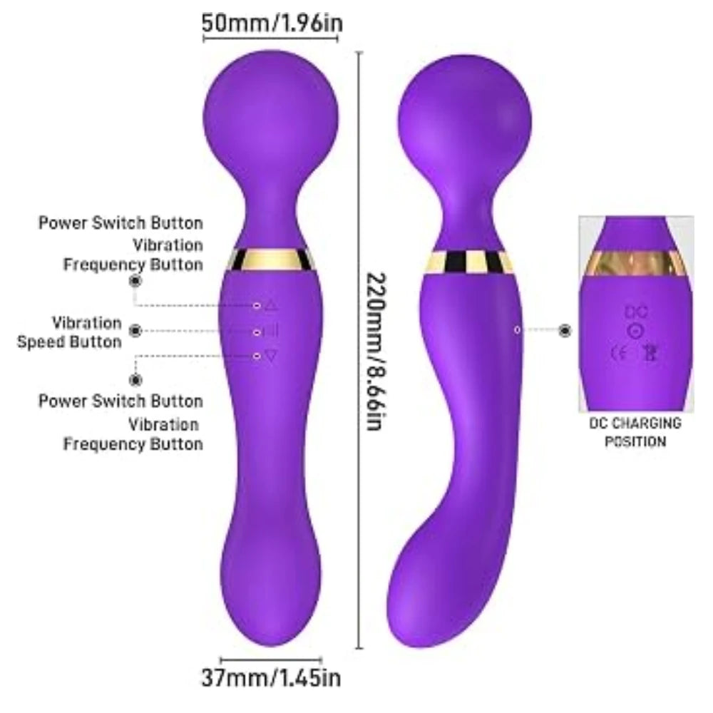 Frowzer Sex Toys Duo Wave 20 Mod Çift Başlıklı Wand Vibratör