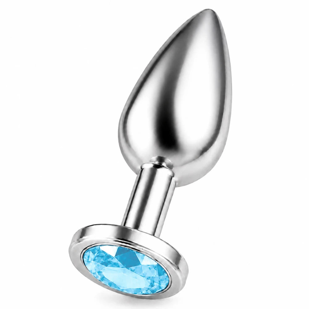Frowzer Anal Fantasy Luxury Diamond Blue Taşlı Çelik Metal Anal Plug – Large