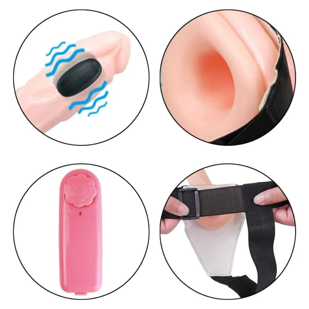 Frowzer Titreşimli İçi Boş Kemerli Strap-On Penis 20 Cm