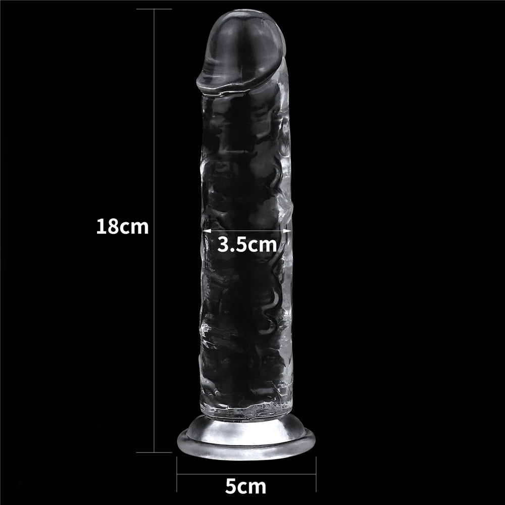 Lovetoy Flawless Clear Dildo 18 cm Realistik Jel Penis
