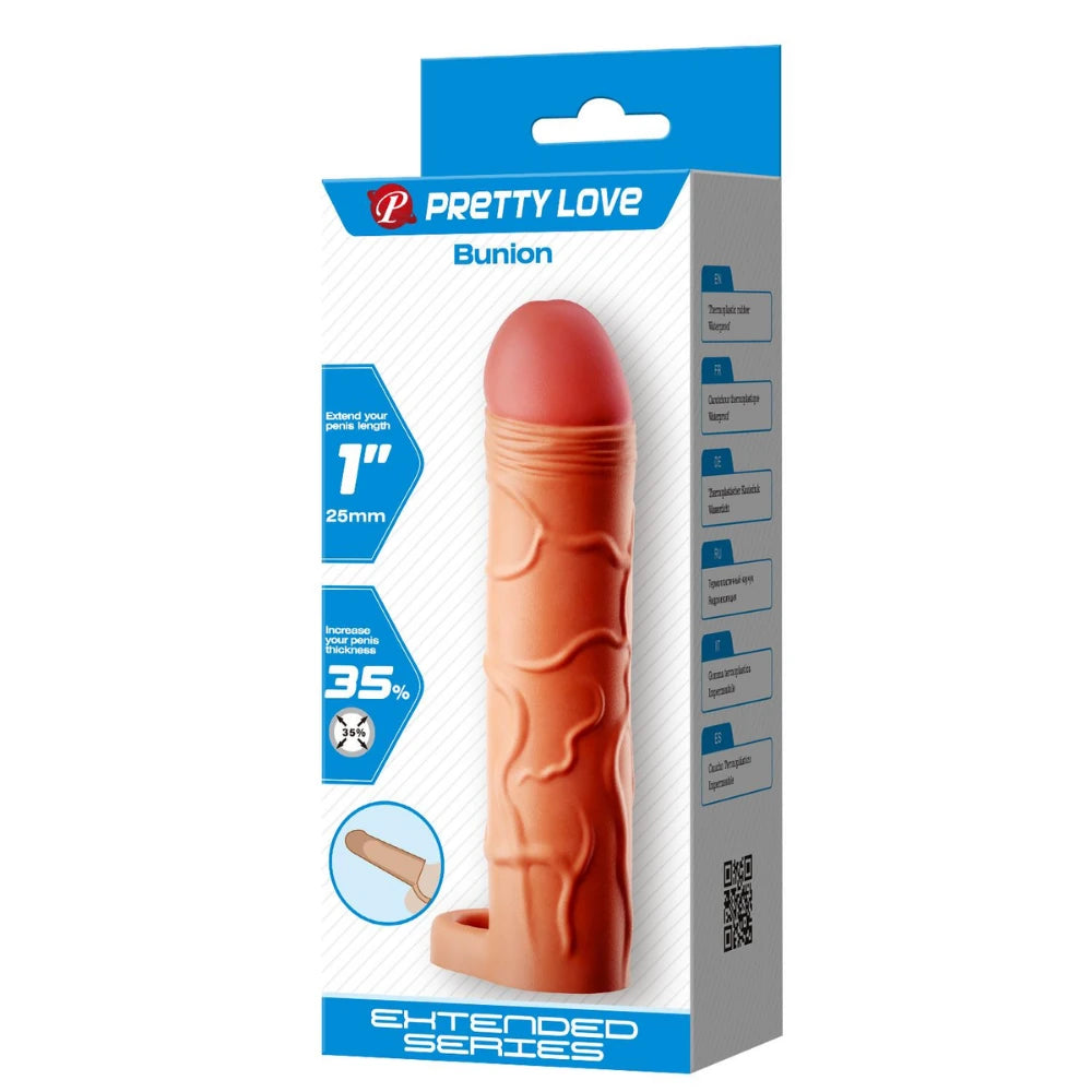 Pretty Love Bunion Penis Sleeve Testis Geçirmeli Realistik Penis Kılıfı