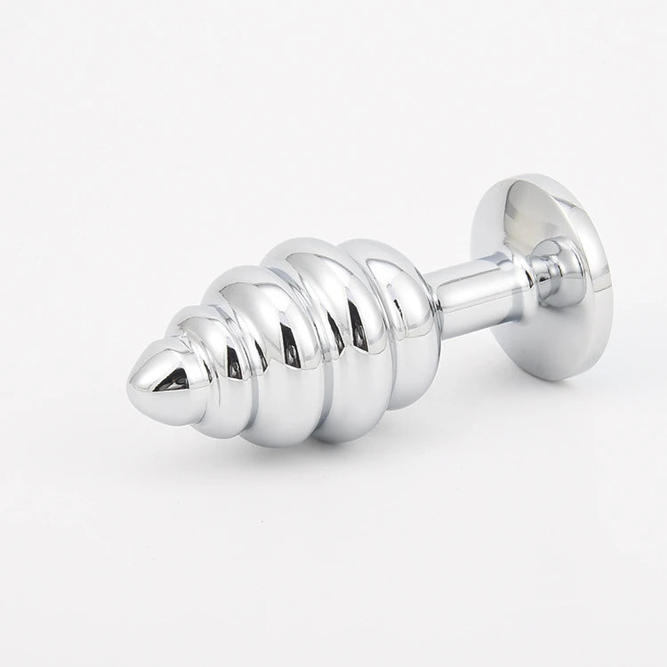 Frowzer Silver Large Pembe Taşlı Boğumlu Anal Metal Plug