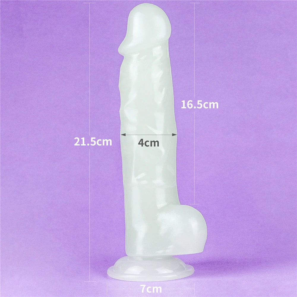 Lovetoy Lumino Play 21.5 Fosforlu Realistik Jel Penis