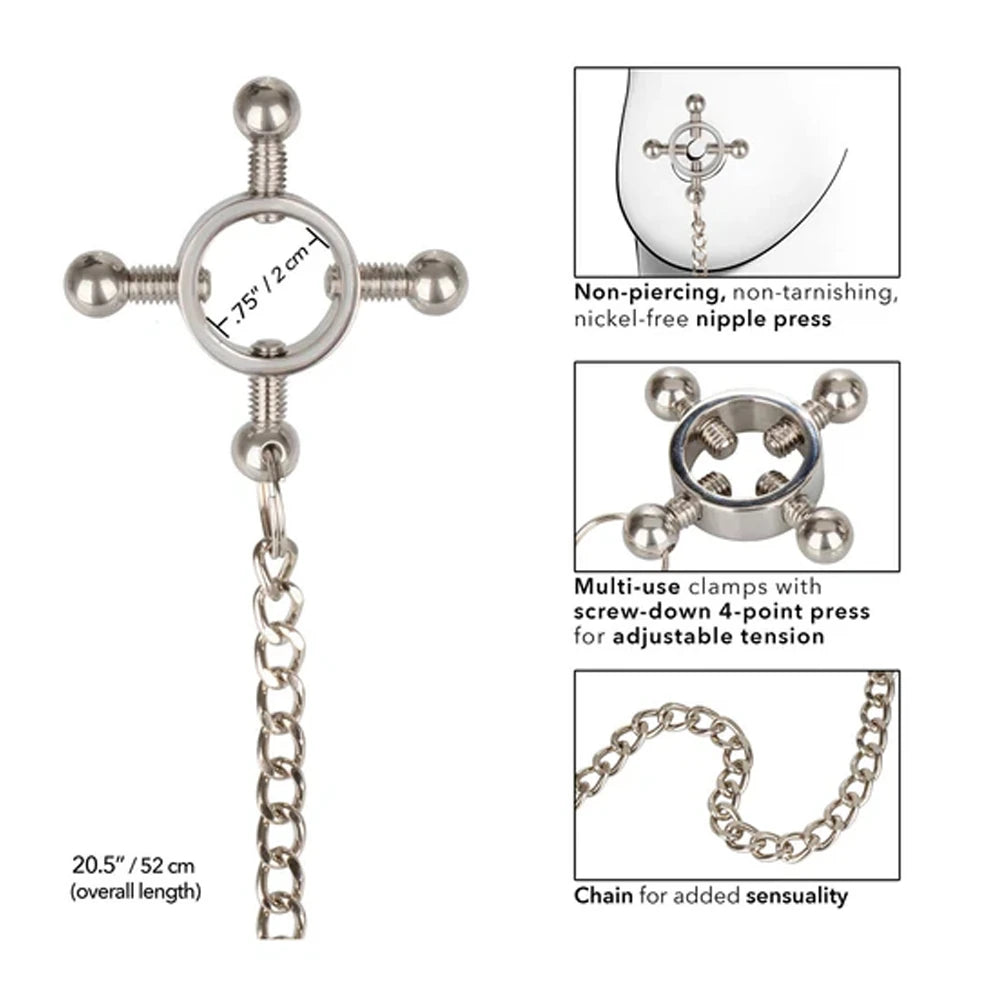 Calexotics 4 Point Nipple Press with Chain Göğüs Klipsi