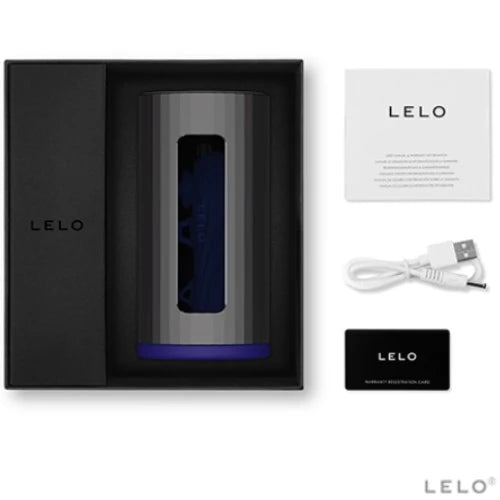 Lelo F1 V2 Masturbator Gun Metal Telefon Kontrol Masturbator-Blue