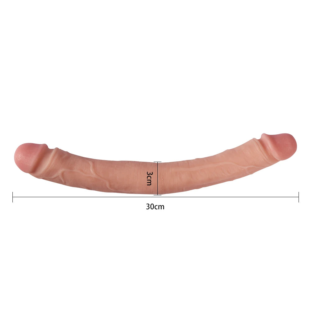 Shequ Dildo Series Elvis 30 Cm Çift Taraflı Realistik Penis