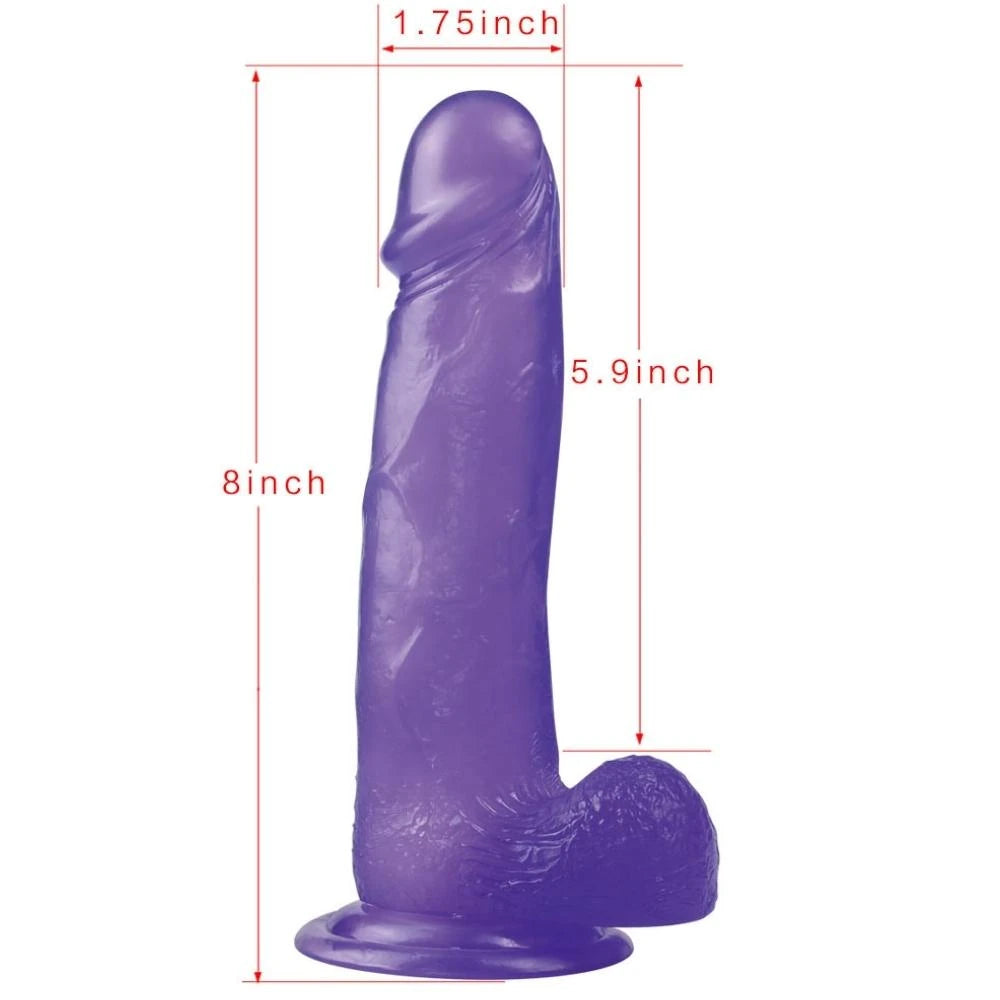 Lovetoy Jelly Studs Purple Large 20 cm Belden Bağlamalı Jel Dildo LV3100