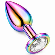 Frowzer Anal Fantasy Rainbow Hot & Cooling Beyaz Taşlı Metal Anal Plug – Medium