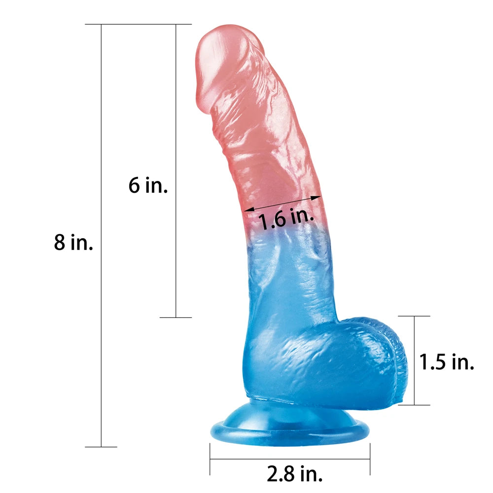 Lovetoy Dazzle Studs Jel Dildo 20 cm Belden Bağlamalı Realistik Realistik Penis