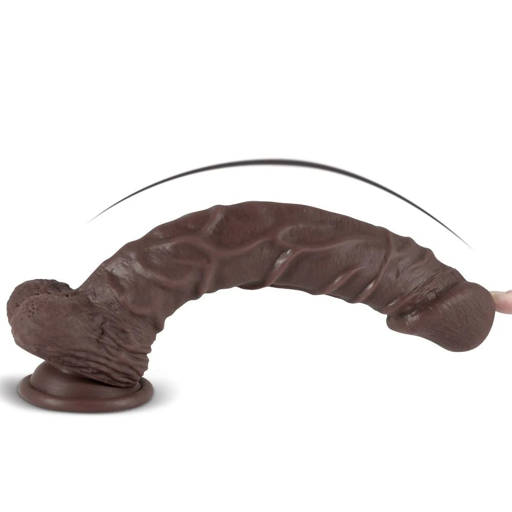 Xise Dildo Series Knight Flexible Realistik Penis XS-WBC10002-Brown