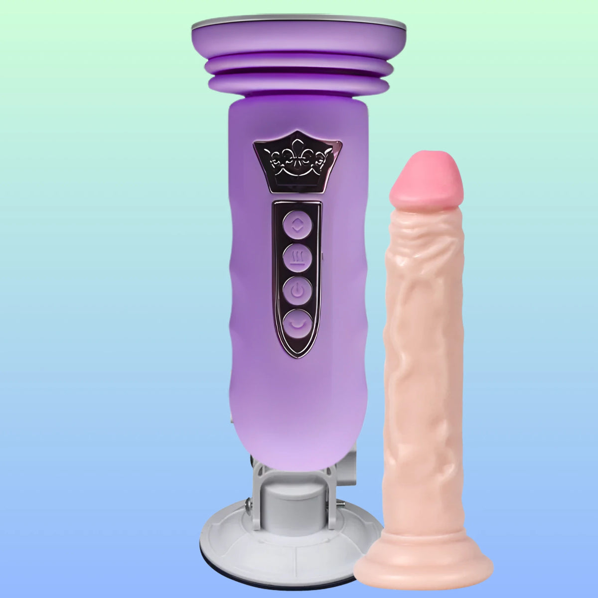 Frowzer Suction Cup Sex Machine Realistik Penis Uyumlu Seks Makinesi-Purple