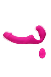 Uzaktan Kumandalı Double Rider Strapless Strap-on Pink