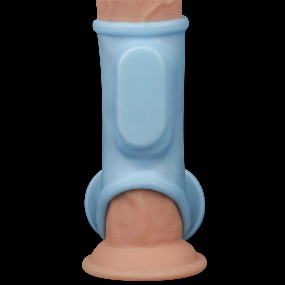 Lovetoy Vibrating Silk Knights Ring Scrotum Sleeve Titreşimli Penis Kılıfı LV343125