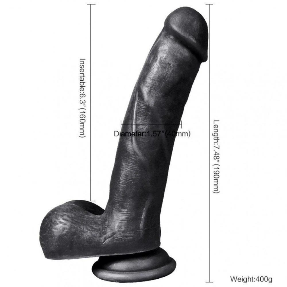 Xise Male Lion Flexible 20 cm Realistik Zenci Penis XS-WBC10031-Black