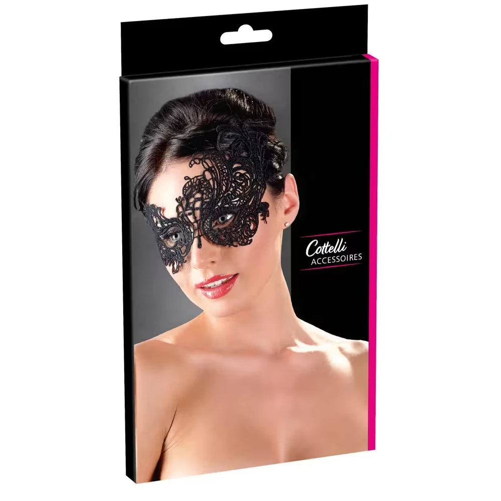 Cottelli Accessoires Julia Nakışlı Dantel Göz Maskesi - Siyah