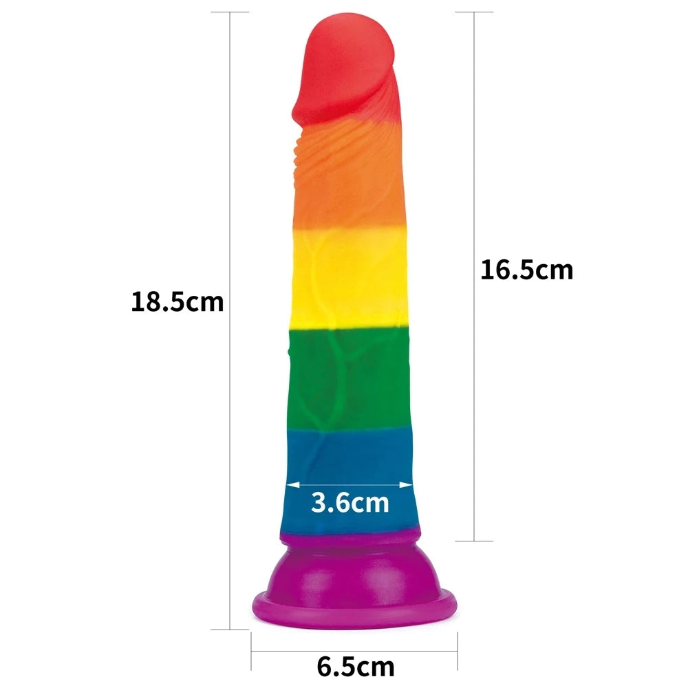 Lovetoy Prider Dildo 18.5 cm Renkli Soft Doku Realistik Penis LV410025