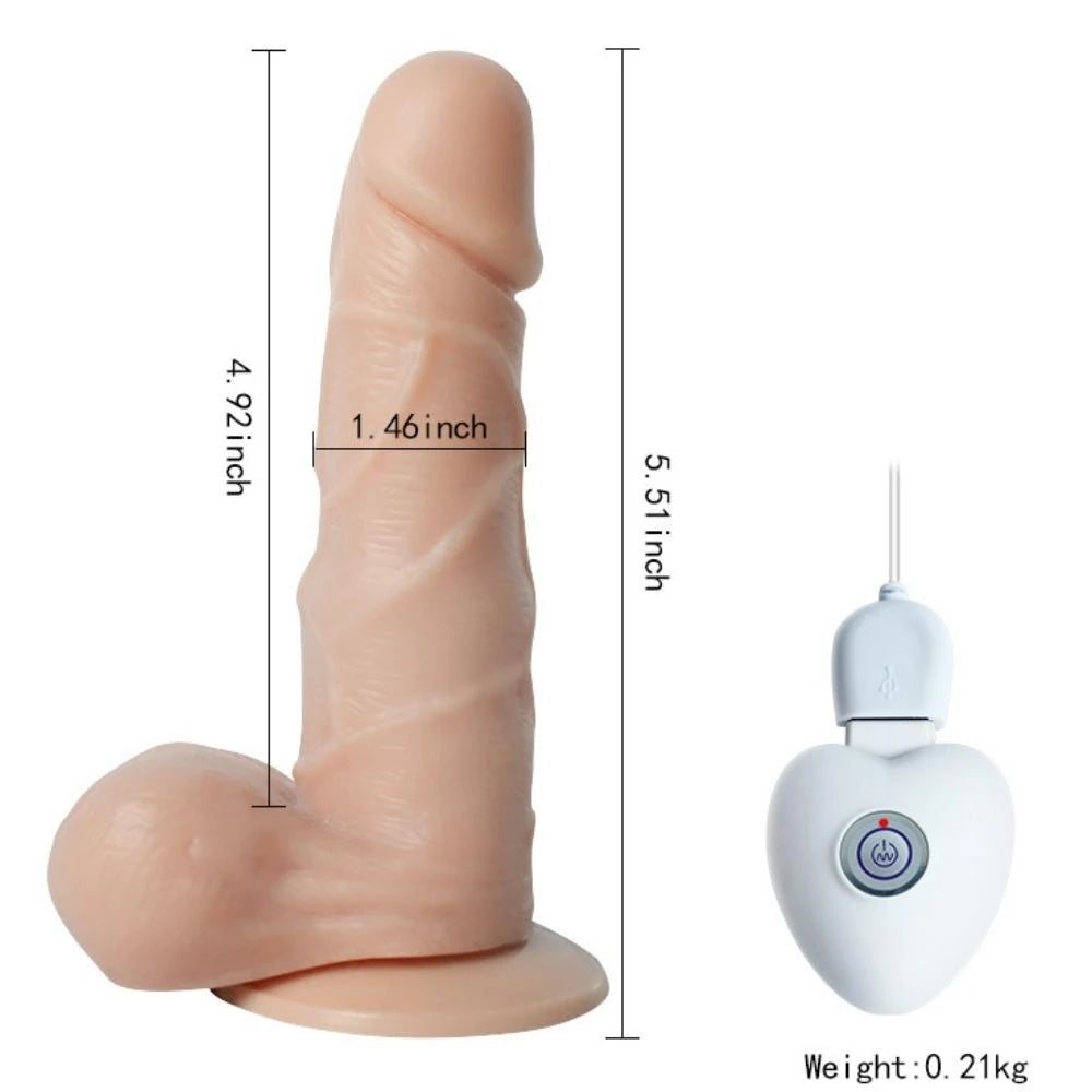 Shequ Swaying 14 Cm Hareketli Dönebilen Titreşimli Penis
