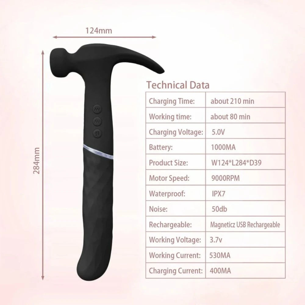 Frowzer Hammer Love Black Ultra Güçlü Çekiç Vibratör