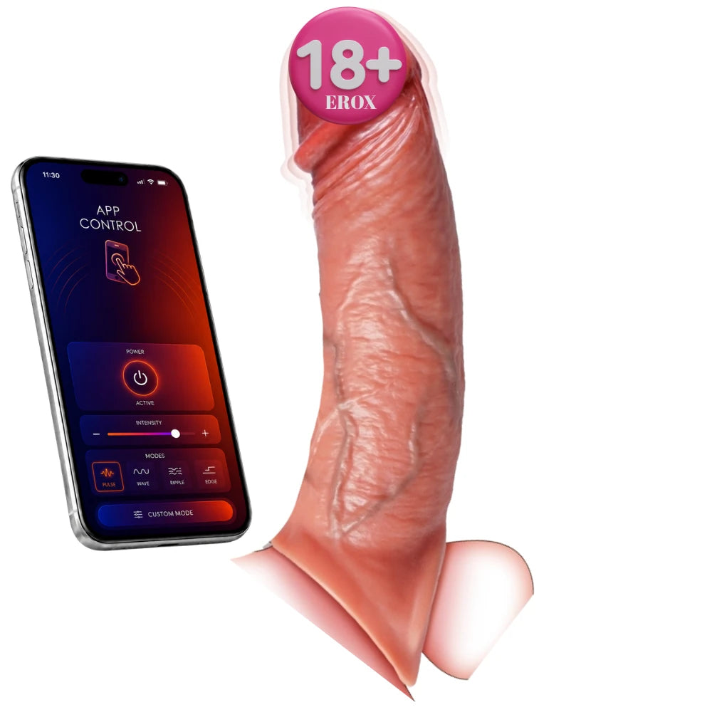 Frowzer Realistic Sleeve Telefon Kontrollü Titreşimli Gerçek Doku Penis Kılıfı