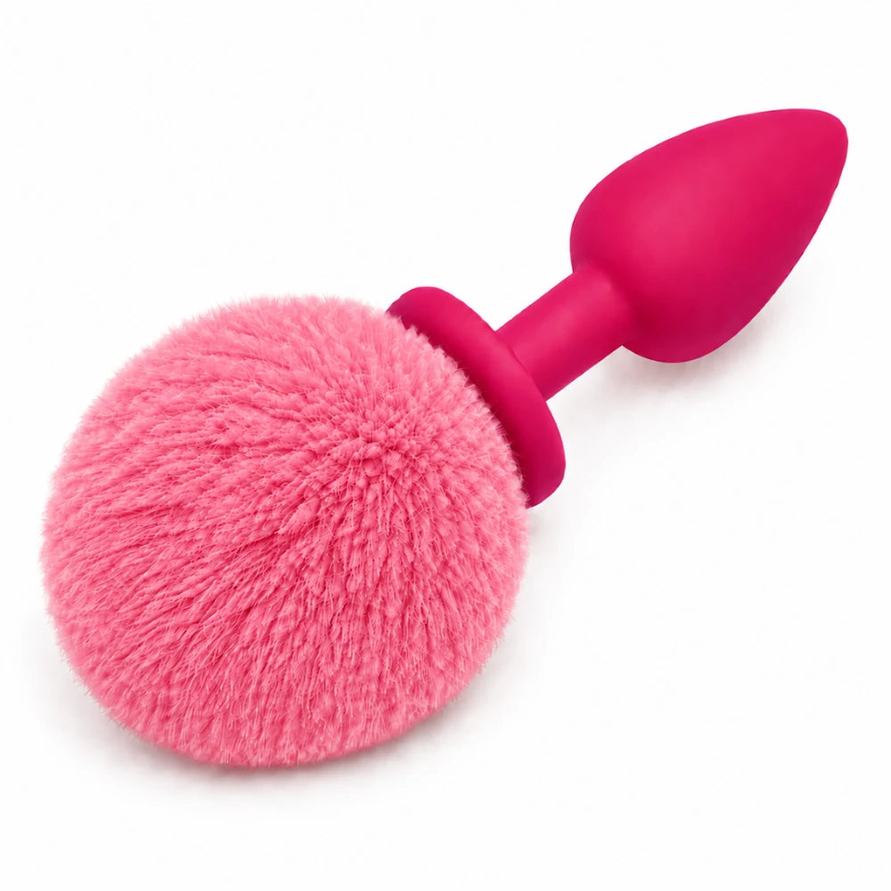 Frowzer Anal Fantasy Yumuşak Silikon Rose Ponpon Peluş Anal Plug-Pink