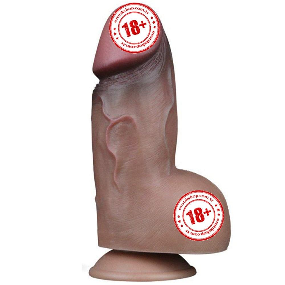 Lovetoy Dual Layered Platinum Silicone 18 Cm Gerçekci Kalın Realistik Penis