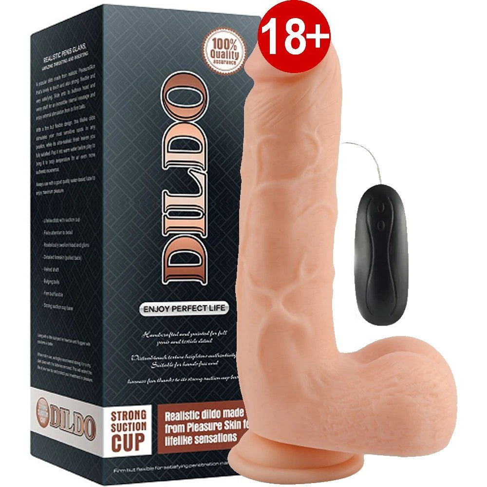 Shequ Dildo Series Adam Rubber 21 Cm 10 Modlu Titreşimli Realistik Penis