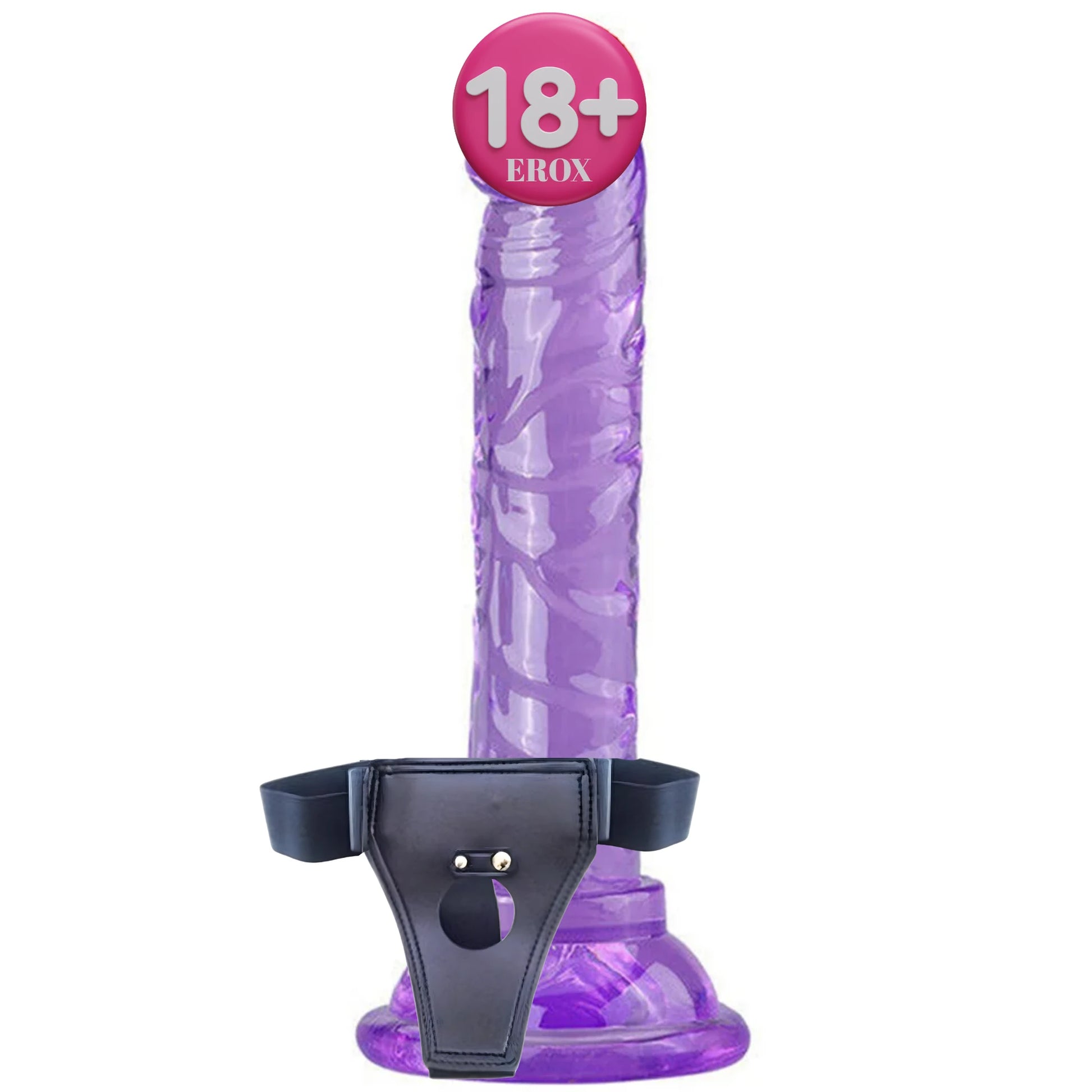 Frowzer Jelly Strap-On 14.5 cm Balden Bağlamalı Realistik Penis-Purple