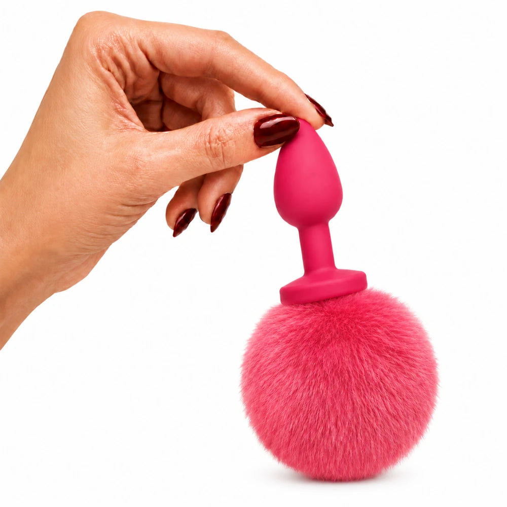 Frowzer Anal Fantasy Yumuşak Silikon Rose Ponpon Peluş Anal Plug-Pink