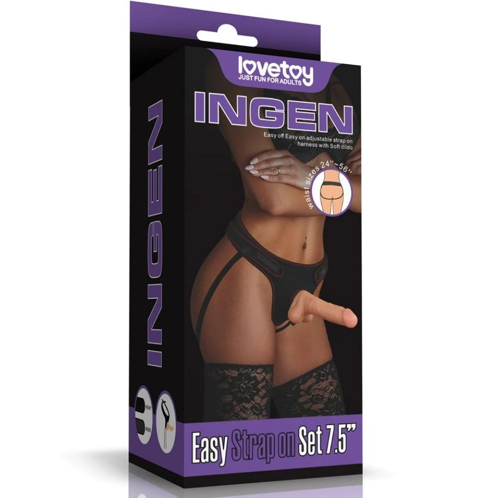 Lovetoy Easy Strapon 19 cm Flexible Kemerli Strapon Penis