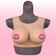 Bodysuit Crossdresser Brown Askılı Giyilebilir Silikon Göğüs L Beden