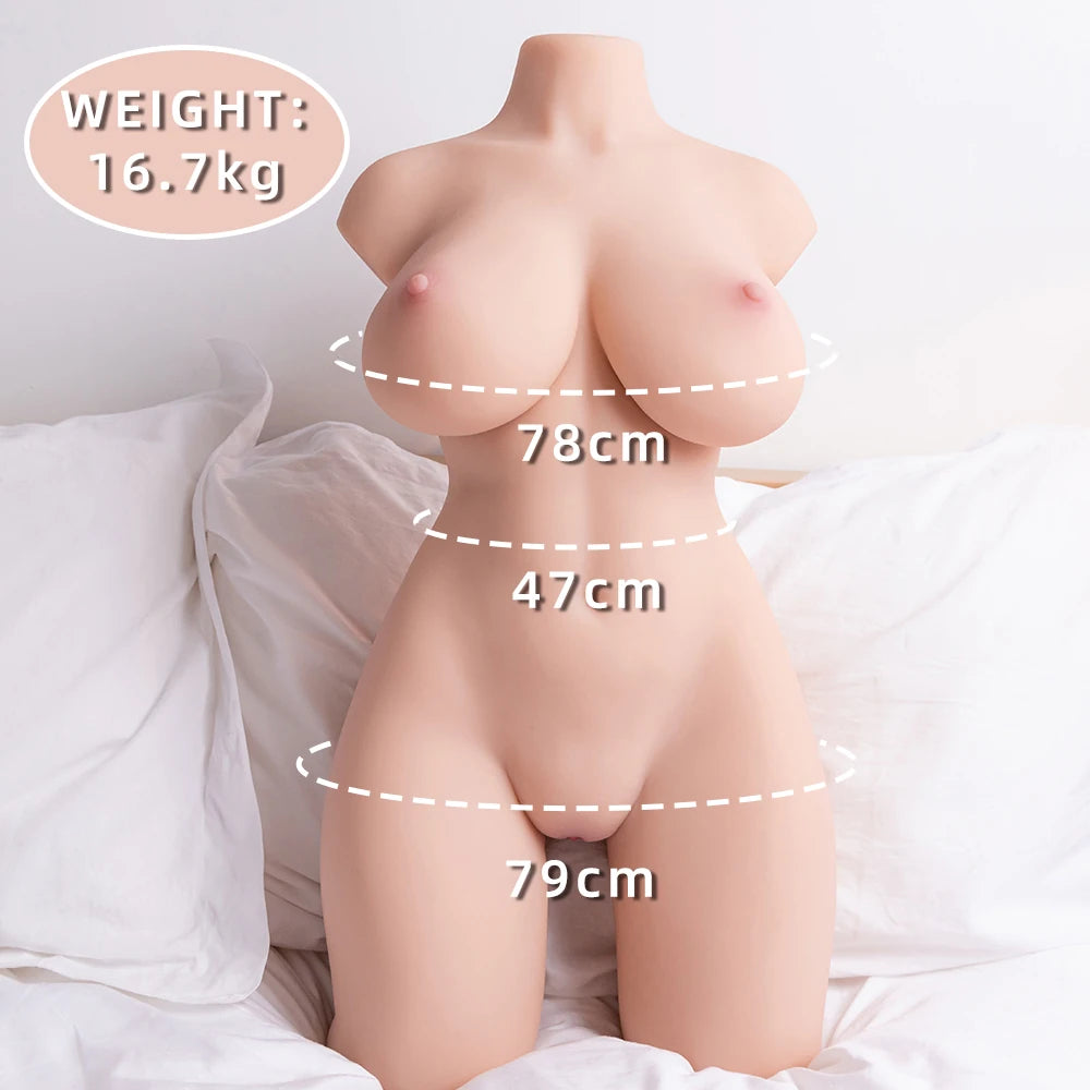 Shequ Tidy Doll İtme Fonkiyon İskelet Yarım Vücut Masturbator SQ-MAT20066