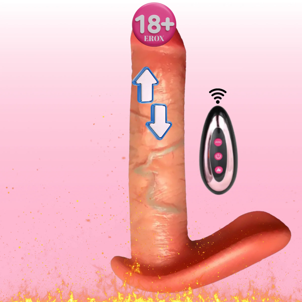 Frowzer The Dick 4 İn 1 Isıtmalı ve Uzaktan Kumandalı Harekeli Dildo