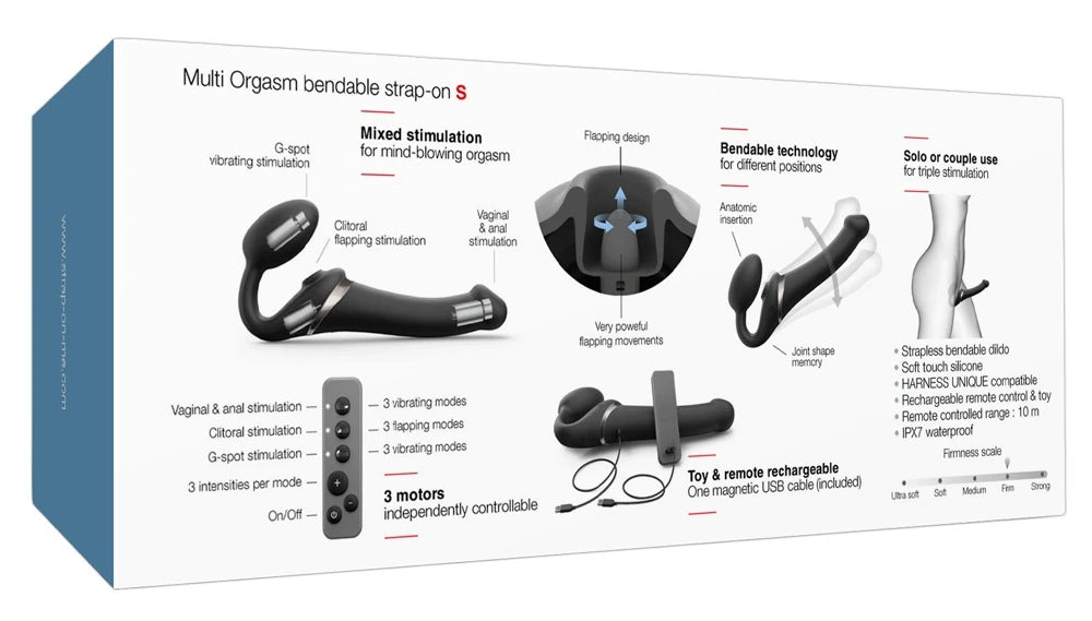 Strap-On Me Emiş Güçlü Uzaktan Kumandalı Strapless Vibratör-S