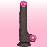 Lovetoy Sliding Skin Pro II Dual Layer Silicone Dong Black Realistik Penis LV417206