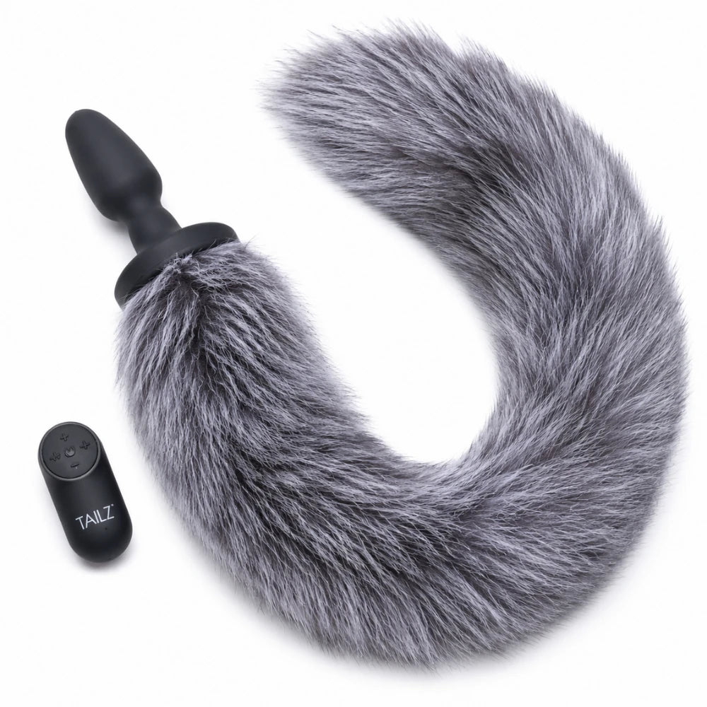 Xr Tailz Waggerz Grey Titreşimli Uzaktan Kumandalı Kuyruklu Anal Plug