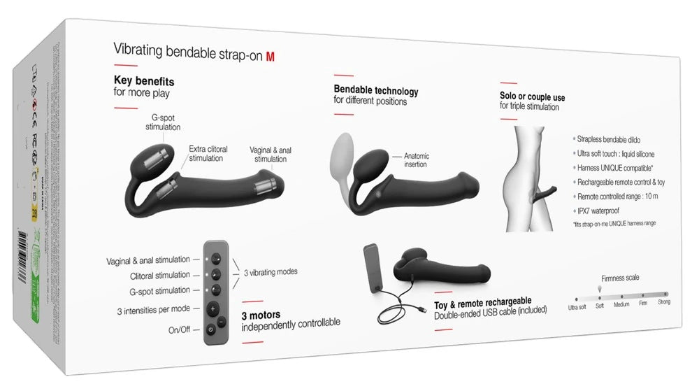 Strap-On Me Emiş Güçlü Uzaktan Kumandalı Strapless Vibratör-M