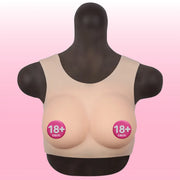Bodysuit Crossdresser Brown Askılı Giyilebilir Silikon Göğüs M Beden