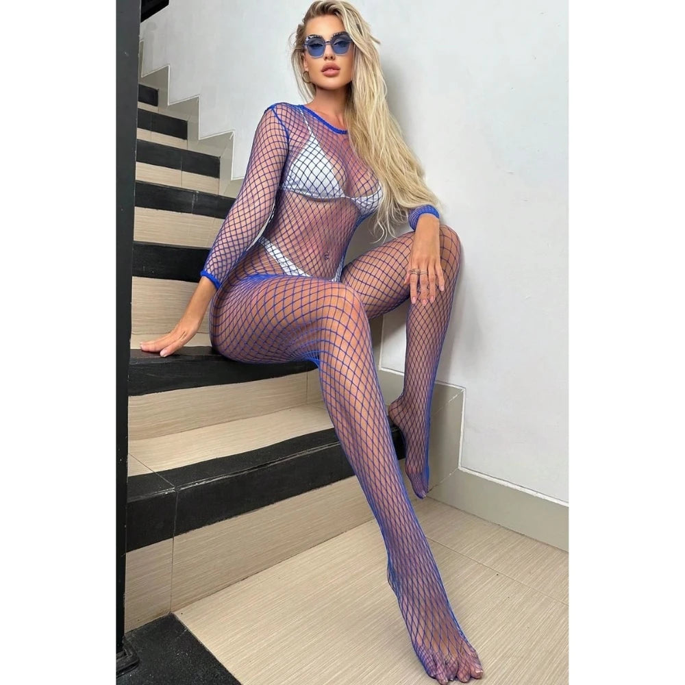 Frowzer Fantasy Wear File Uzun Kollu ve Özel Bölgesi Açık Tüm Vücut Çorabı