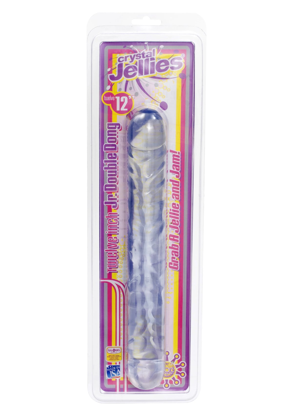 Doc Johnson Cyrstal Jellies 30 Cm Çift Taraflı Realistik Jel Penis-Şeffaf