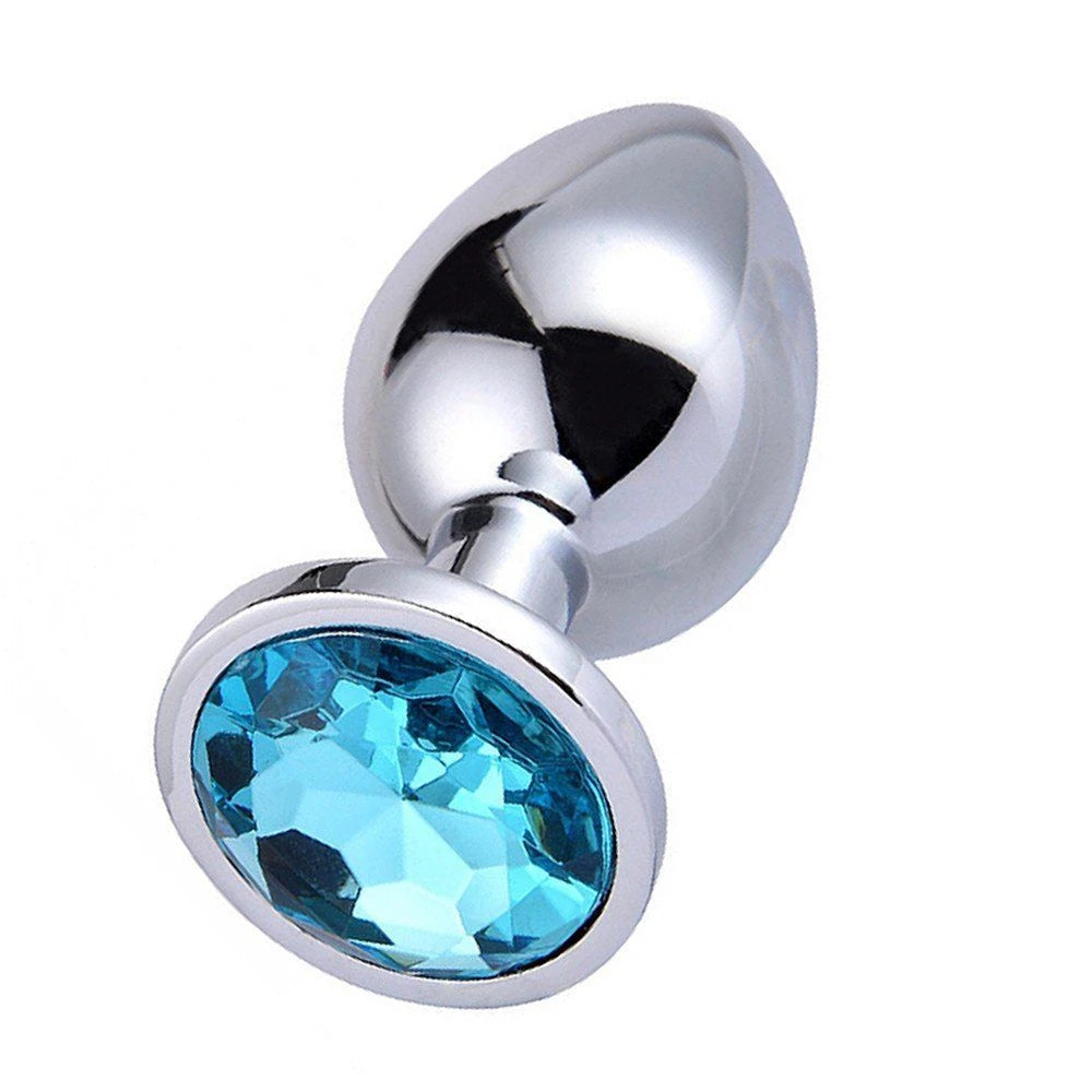 Frowzer Luxury Silver Mavi Taşlı Büyük Metal Anal Plug