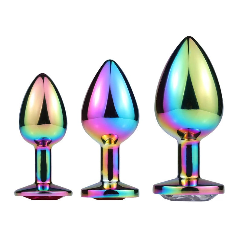 Frowzer Rainbow Hot Cooling Pink Medium Anal Metal Plug